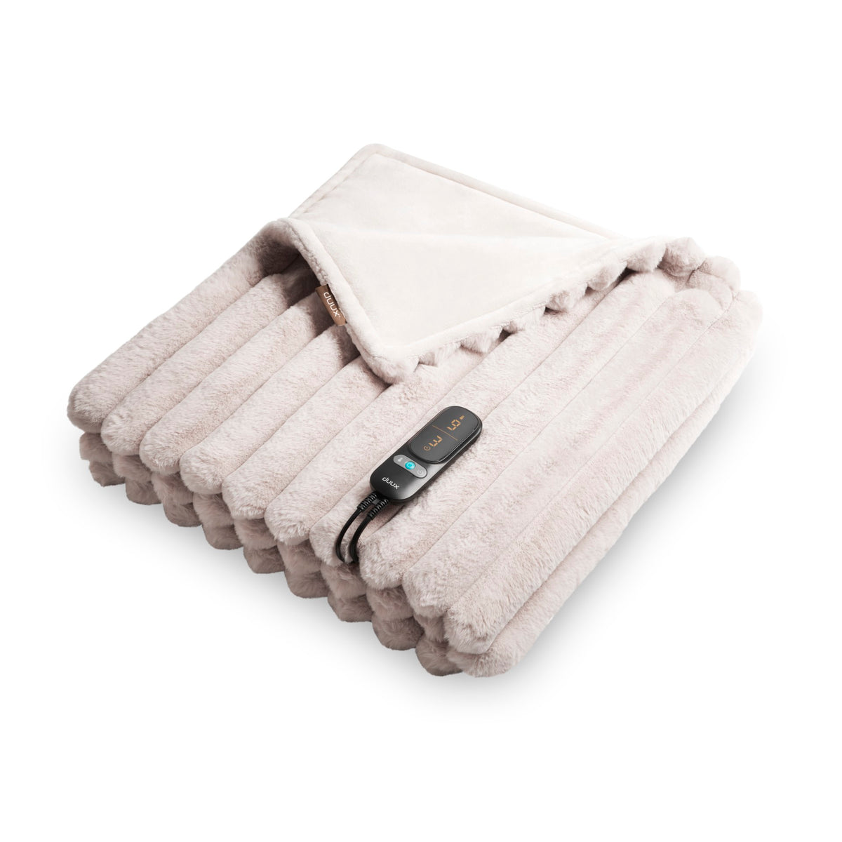 Duux Yentl XL Faux Fur Heated Throw (Beige / Grey)