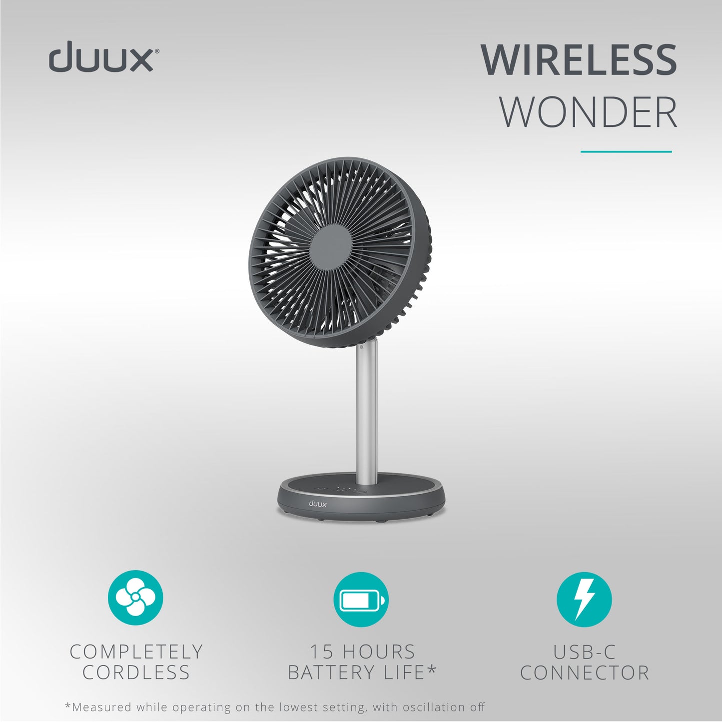 Duux Rize Cordless Fan - Charcoal