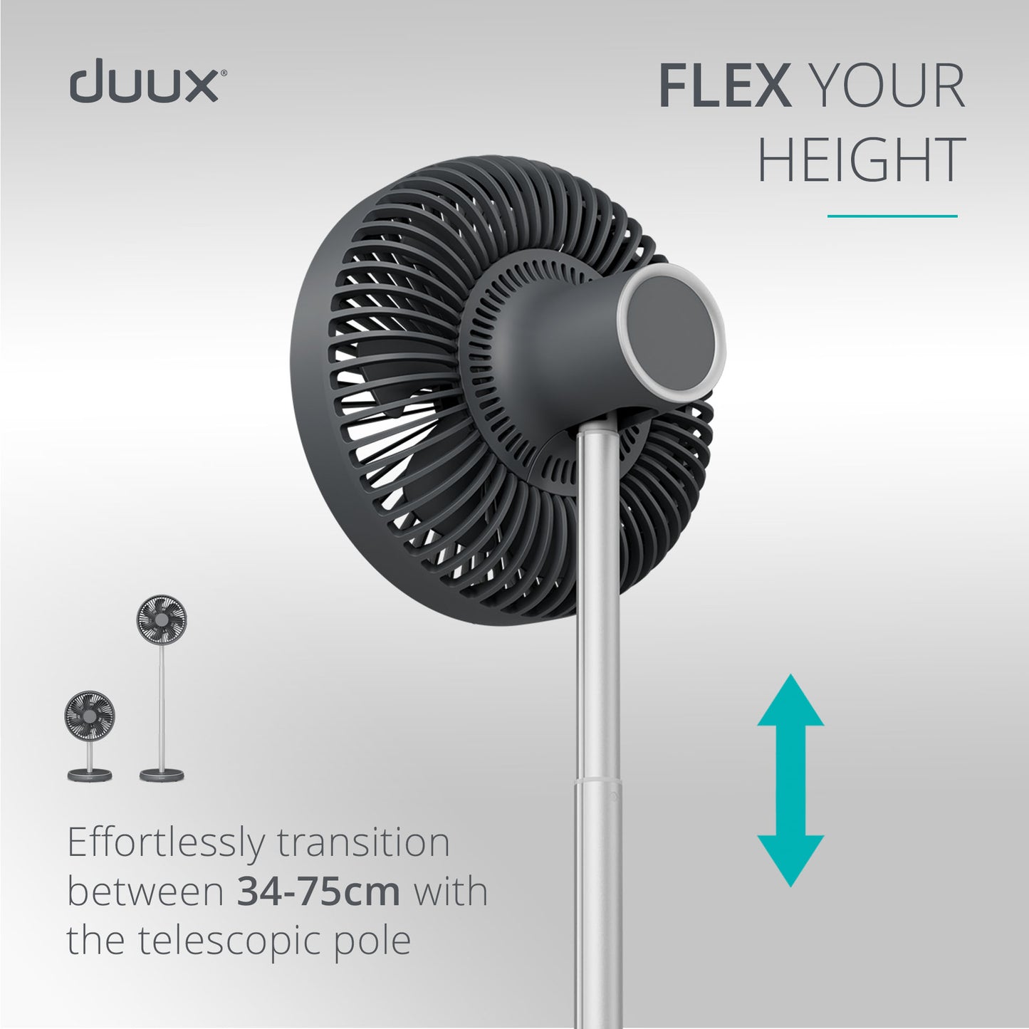 Duux Rize Cordless Fan - Charcoal