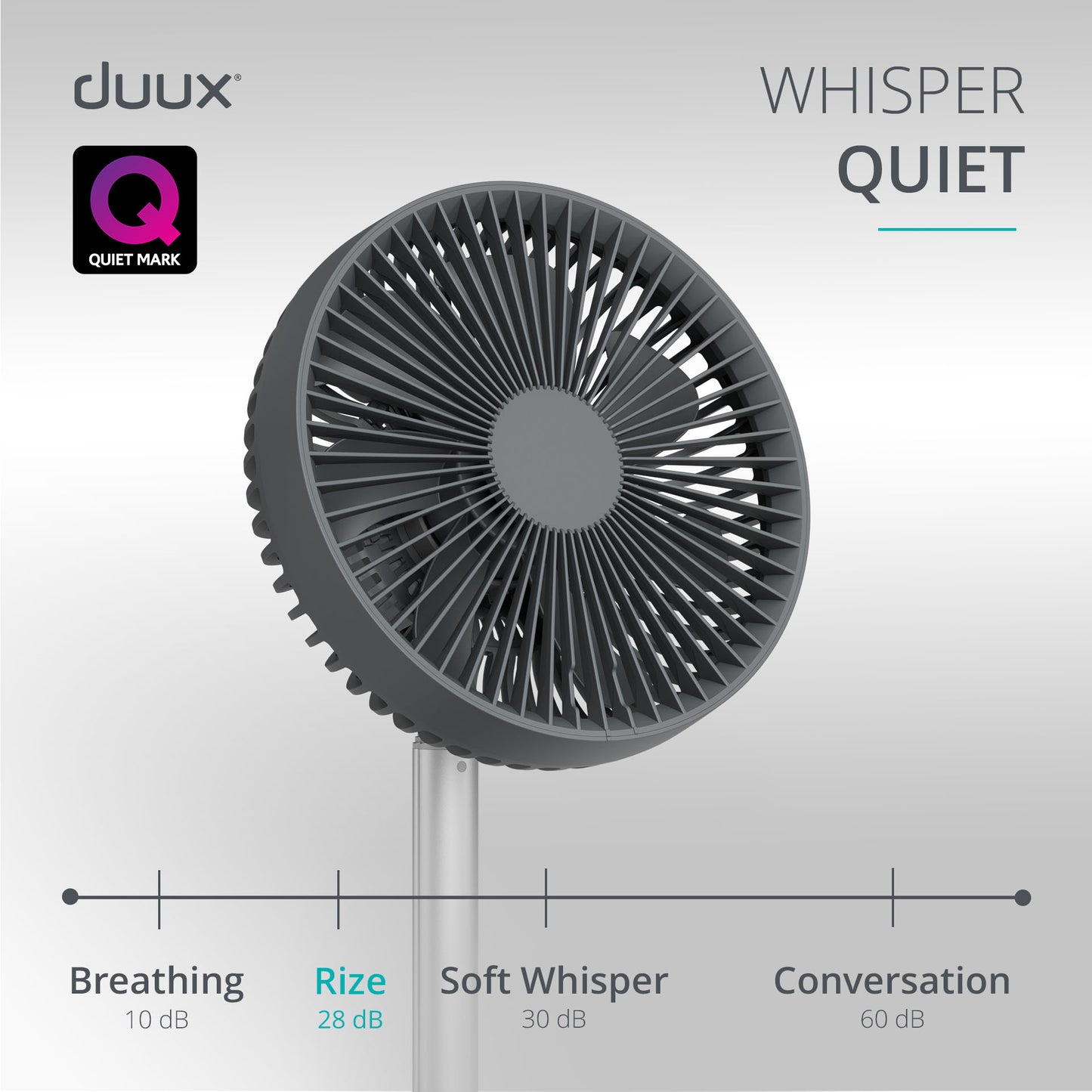 Duux Rize Cordless Fan - Charcoal