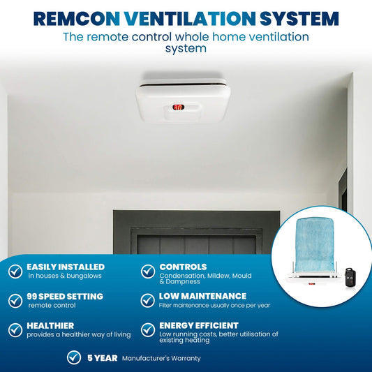 Lofty Remcon Home Ventilation System + Free Spare Filter worth £24.90