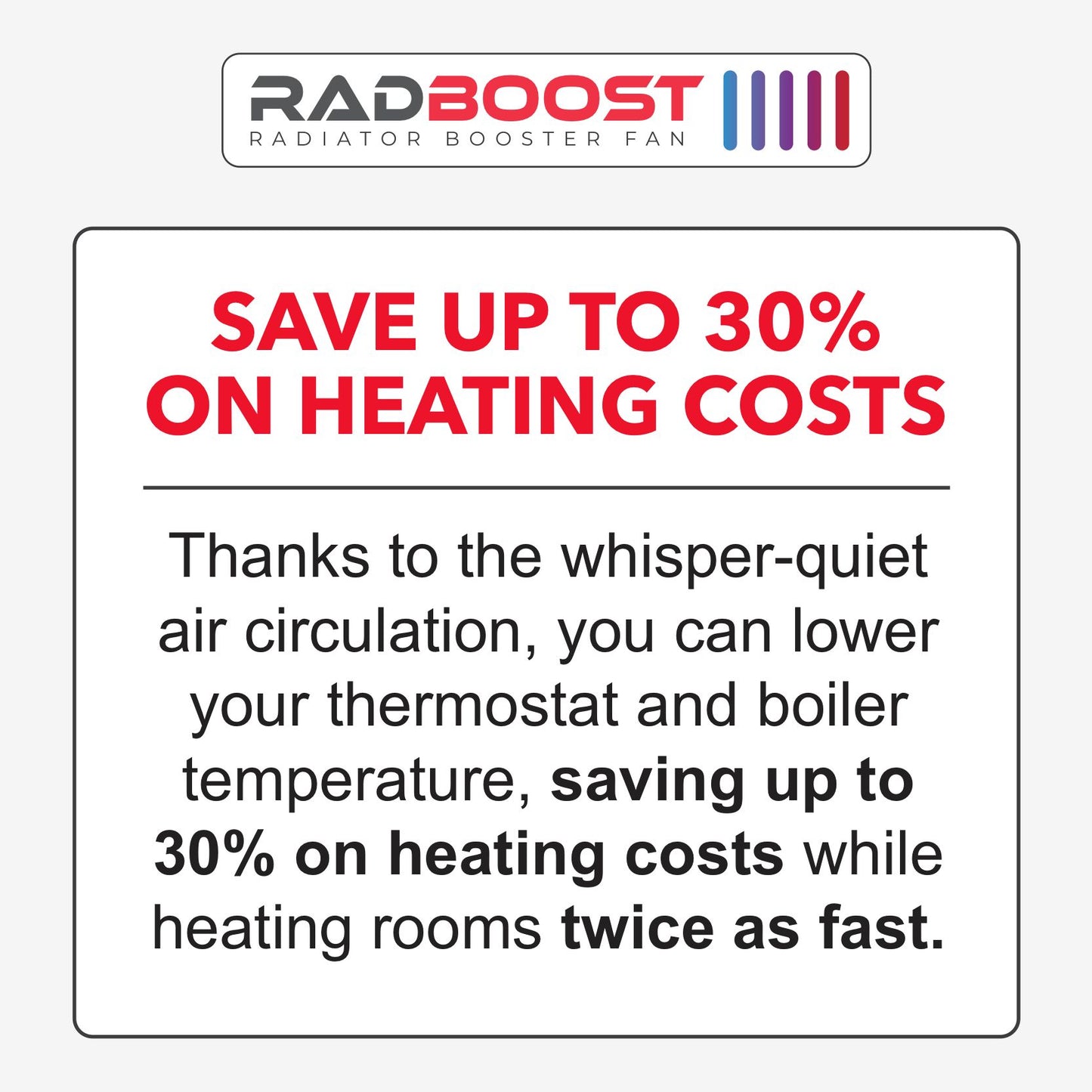 Radboost Radiator Booster Fan - Single Pack